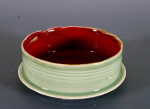schaaltje, porselein, celadon/sang de boeuf, 15 cm.