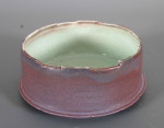 schaaltje, porselein, koper mat/celadon, 14 cm.