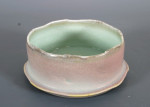 schaaltje, porselein, mat/celadon glz., 13 cm.